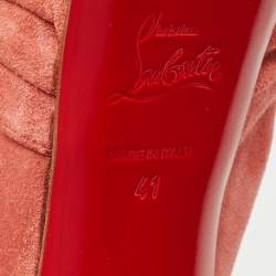 Pre Owned Christian Louboutin Pink Suede Jenny Slingback Pumps Size 41