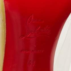 Pre Owned Christian Louboutin Tricolor Patent and PVC Debout Pumps Size 41