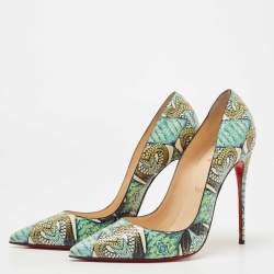 Christian Louboutin Multicolor Hand Painted Python So Kate Pumps Size 40.5