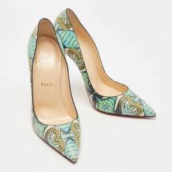 Christian Louboutin Multicolor Hand Painted Python So Kate Pumps Size 40.5