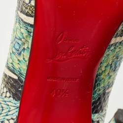 Christian Louboutin Multicolor Hand Painted Python So Kate Pumps Size 40.5