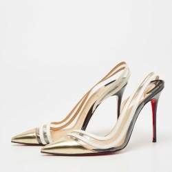 Pre Owned Christian Louboutin Tricolor Leather and PVC Paralili Pumps Size 41