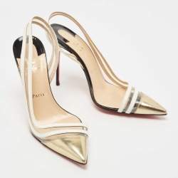 Pre Owned Christian Louboutin Tricolor Leather and PVC Paralili Pumps Size 41