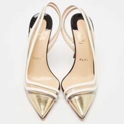 Pre Owned Christian Louboutin Tricolor Leather and PVC Paralili Pumps Size 41