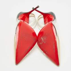 Pre Owned Christian Louboutin Tricolor Leather and PVC Paralili Pumps Size 41