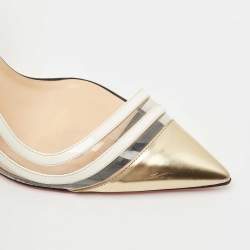 Pre Owned Christian Louboutin Tricolor Leather and PVC Paralili Pumps Size 41