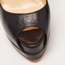  مملوكة مسبقًا Christian Louboutin Black Leather Altadama Pumps Size 36