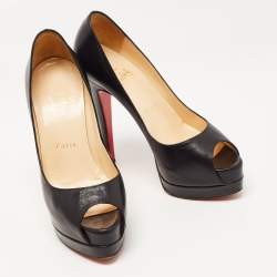 مملوكة مسبق ًا Christian Louboutin Black Leather Altadama Pumps Size 36