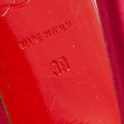 مملوكة مسبقًا Christian Louboutin Pink/Gold Satin, Leather and Glitter Strappy Sandals Size 39