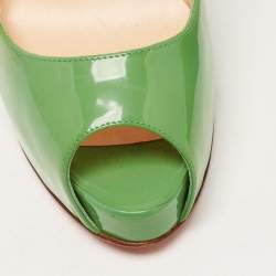 Christian Louboutin Green Patent Leather Very Prive Pumps Size 38.5