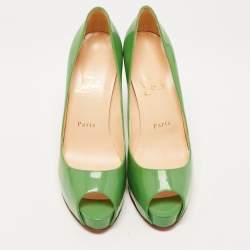 Christian Louboutin Green Patent Leather Very Prive Pumps Size 38.5