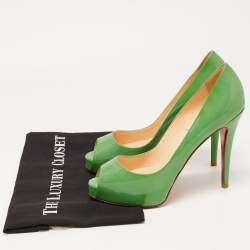 Christian Louboutin Green Patent Leather Very Prive Pumps Size 38.5