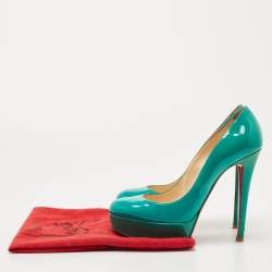 Christian Louboutin Green Patent Leather Bianca Pumps Size 37.5