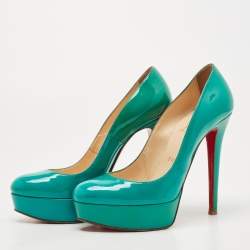 Christian Louboutin Green Patent Leather Bianca Pumps Size 37.5