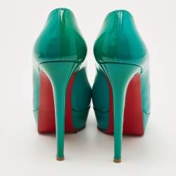 Christian Louboutin Green Patent Leather Bianca Pumps Size 37.5