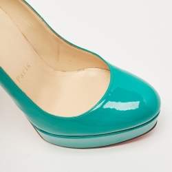 Christian Louboutin Green Patent Leather Bianca Pumps Size 37.5