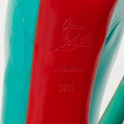 Christian Louboutin Green Patent Leather Bianca Pumps Size 37.5