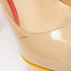 مملوكة مسبقًا Christian Louboutin tricolor Patent Bianca Pumps Size 41.5