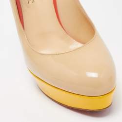 مملوكة مسبقًا Christian Louboutin tricolor Patent Bianca Pumps Size 41.5