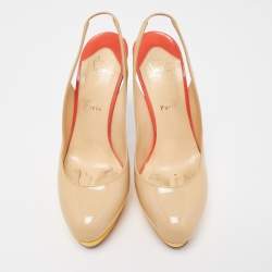 مملوكة مسبقًا Christian Louboutin tricolor Patent Bianca Pumps Size 41.5