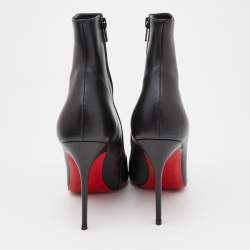 مملوكة مسبقًا حذاء بوت للكاحل كريستيان لوبوتان كلاميجاني جلد أسود بمقدمة مدببة مقاس 40