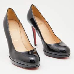 Christian Louboutin Black Patent Leather New Simple  Pumps Size 38