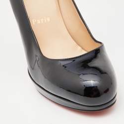 Christian Louboutin Black Patent Leather New Simple  Pumps Size 38