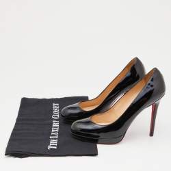 Christian Louboutin Black Patent Leather New Simple  Pumps Size 38