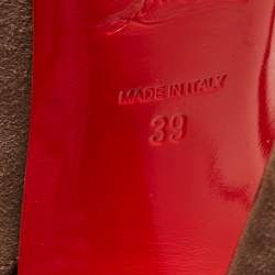 Pre Owned Christian Louboutin Brown Suede Top Nic Lace Up Sandals Size 39