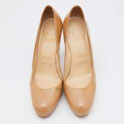 Christian Louboutin Beige Patent Leather New Simple Pumps Size 38.5