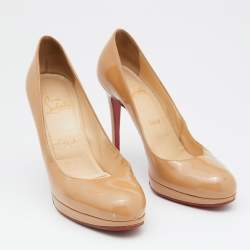 Christian Louboutin Beige Patent Leather New Simple Pumps Size 38.5