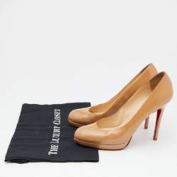 Christian Louboutin Beige Patent Leather New Simple Pumps Size 38.5