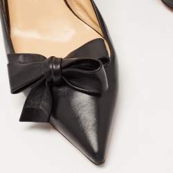 Pre Owned Christian Louboutin Black Leather Yasling 70 Slingback Pumps Size 39.5