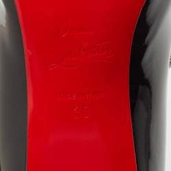 مملوكة مسبقًا Christian Louboutin Black Patent Leather and PVC Space Odd Boots Size 38 