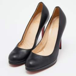 Christian Louboutin Black Leather New Simple Pumps Size 37.5