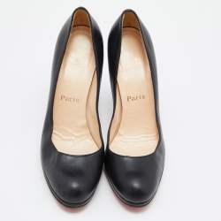 Christian Louboutin Black Leather New Simple Pumps Size 37.5