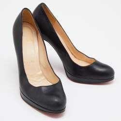 Christian Louboutin Black Leather New Simple Pumps Size 37.5