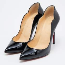 مملوكة مسبقًا Christian Louboutin Black Patent Leather Hot Chick Pumps Size 39.5