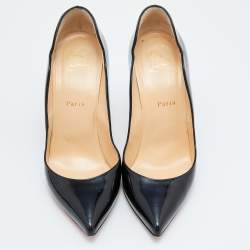 مملوكة مسبقًا Christian Louboutin Black Patent Leather Hot Chick Pumps Size 39.5