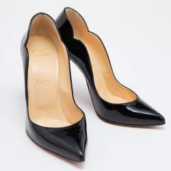 مملوكة مسبقًا Christian Louboutin Black Patent Leather Hot Chick Pumps Size 39.5