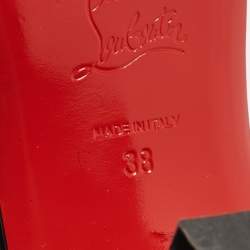 مملوكة مسبقًا Christian Louboutin Black Leather Bikool Spike Sandals Size 38