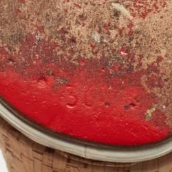 Pre Owned Christian Louboutin White Patent Leather Lafalaise Sandals Size 36.5