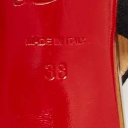 Pre Owned Christian Louboutin Black Suede Slingback Pointed Toe Pumps Size 38