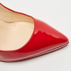 Pre Owned Christian Louboutin Red Patent Pigalle Plato Pumps Size 36