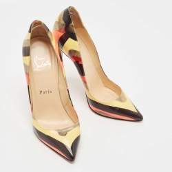 Pre Owned Christian Louboutin Multicolor Patent Pigalle Pumps Size 35