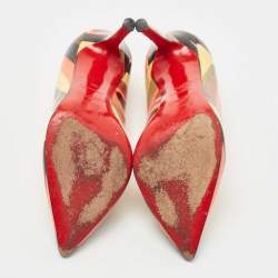 Pre Owned Christian Louboutin Multicolor Patent Pigalle Pumps Size 35