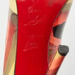 Pre Owned Christian Louboutin Multicolor Patent Pigalle Pumps Size 35