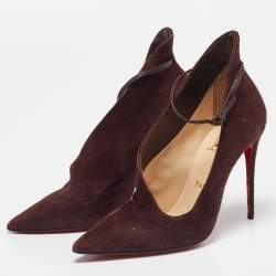 Christian Louboutin Dark Burgundy Suede Vampydoly Pumps Size 36