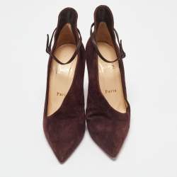 Christian Louboutin Dark Burgundy Suede Vampydoly Pumps Size 36