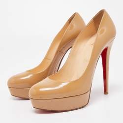 Christian Louboutin Beige Patent Leather Bianca Pumps Size 39